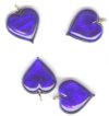 1 13x13x6mm Cobalt with Foil Lampwork Heart Pendant